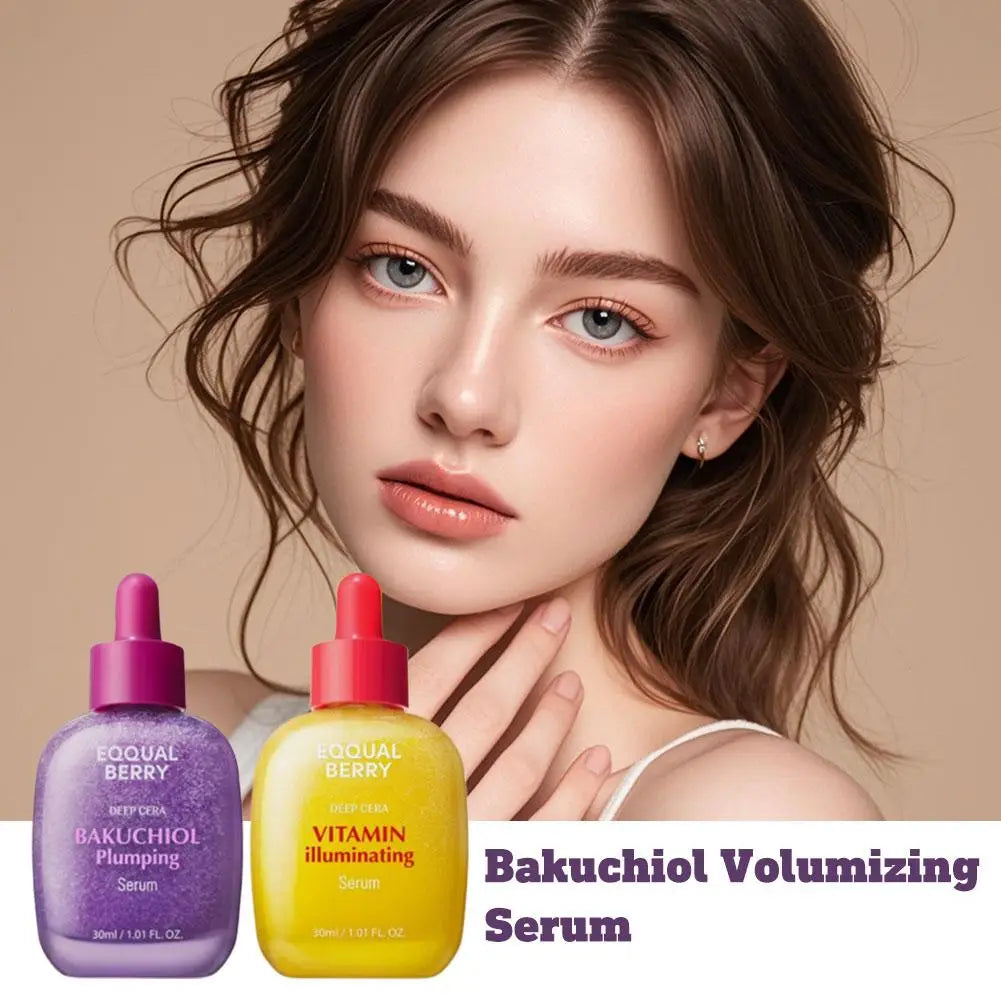 EQQUALBERRY 30ml Face Care Serum Moisturizing &Nourishing Brightening Illuminating Bakuchiol Plumping Serum Skincare Beauty Tool