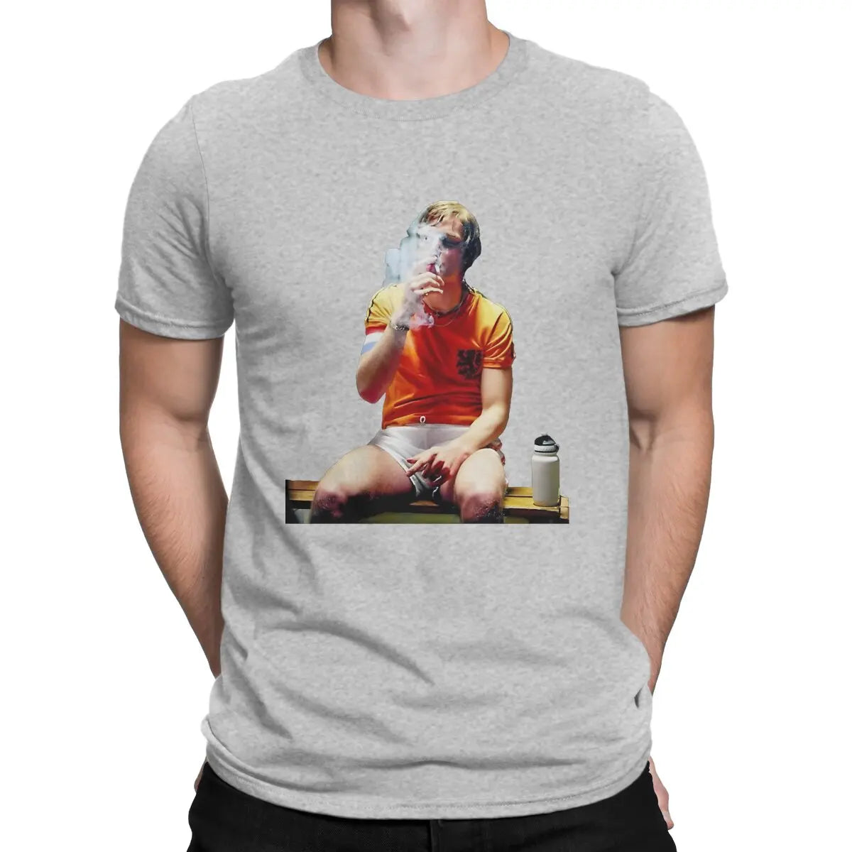 Handsome T Shirts for Men Pure Cotton Awesome T-Shirt O Neck Johan Cruyff Tees Short Sleeve Tops Gift Idea