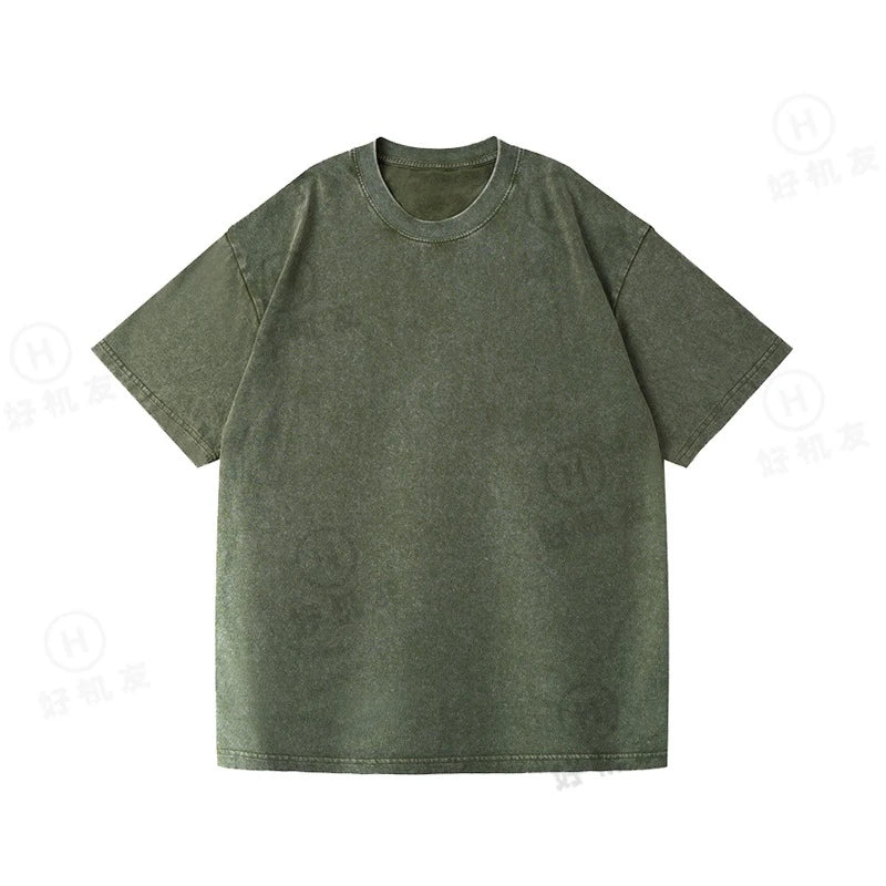 High Quality American Vintage Washed Old T-shirt, Summer Cotton Kids Baby Boys Girls Short-sleeved Tops Kids Clothes Wholesale