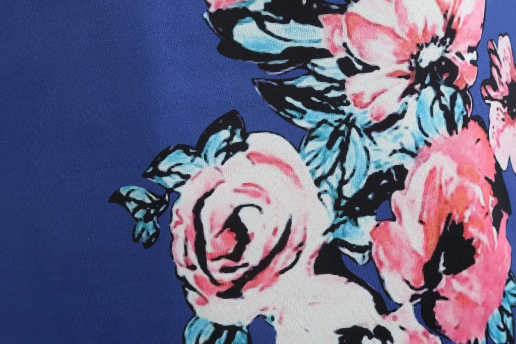 Dresses For Women Summer Style 2025 New Elegant Floral Printing Splicing Sexy Dresses Casual Office Lady Vestido Female Clothing