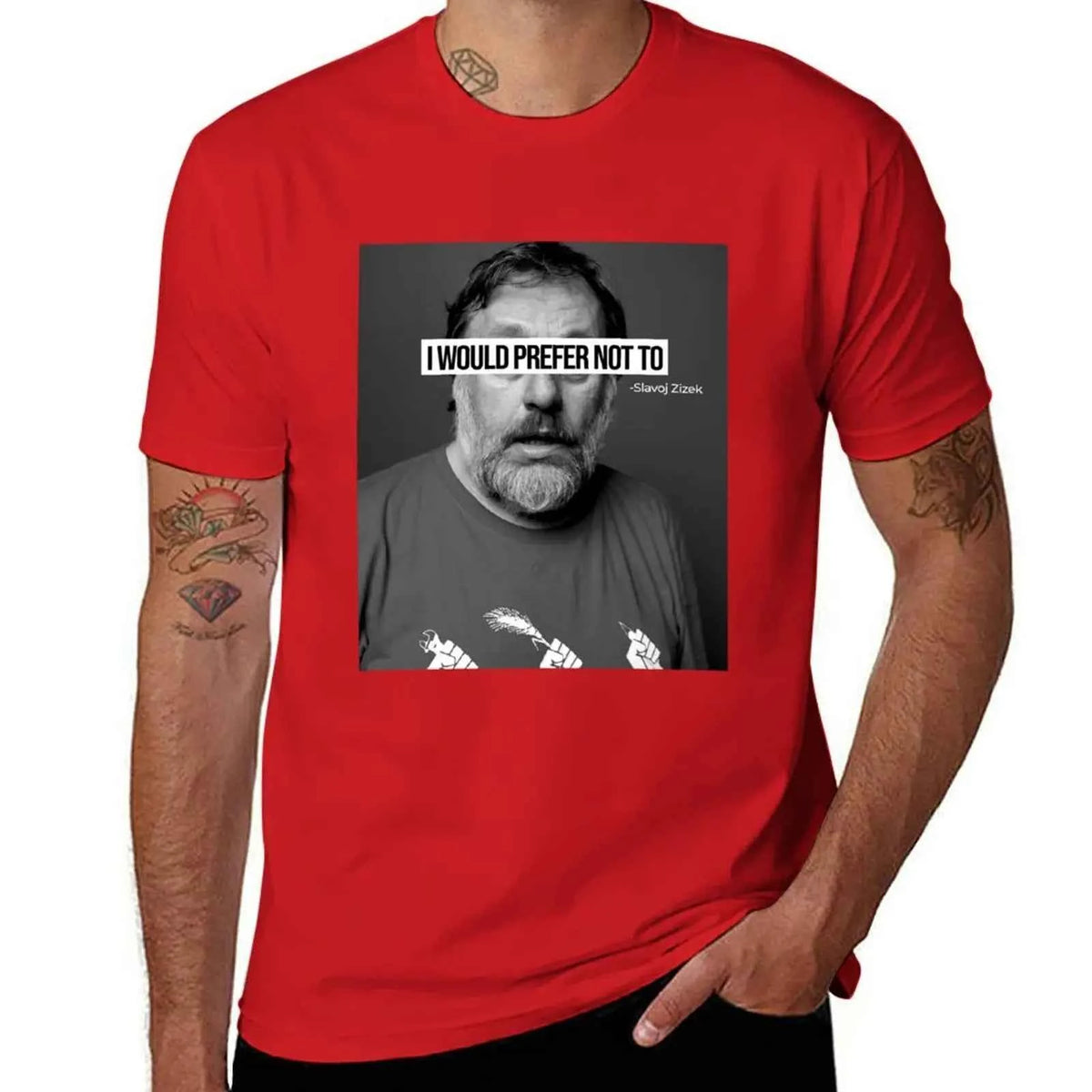 Slavoj Zizek ( I Would Prefer Not To ) T-Shirt sports fans anime clothes customizeds vintage t shirt for men