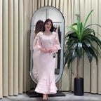 Women Full Dress Abaya Party Dresses Muslim Vestidos Kaftan Flower