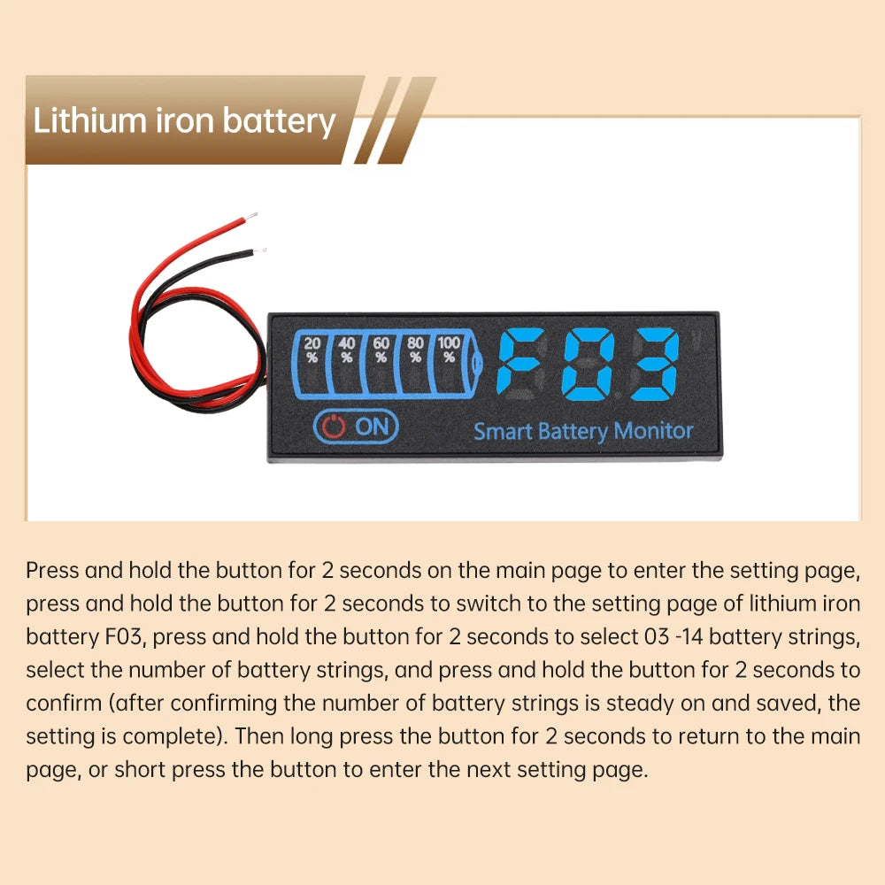 Indicateur de Charge Batterie LED DC 7-55V