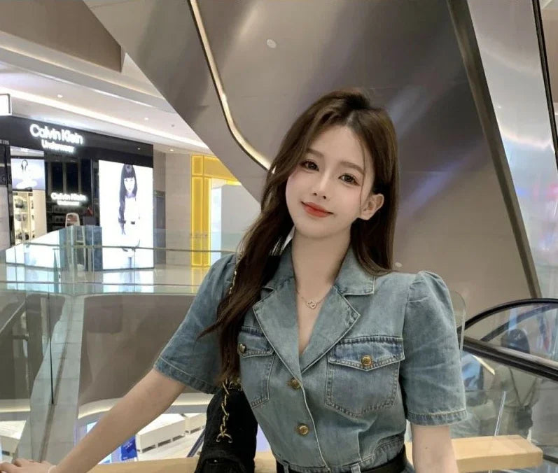 Female Dresses Coquette Bodycon Beach Sexy Corset Women's Dress Tight Denim Fashion Summer 2025 Korean Style Clothing One Pieces