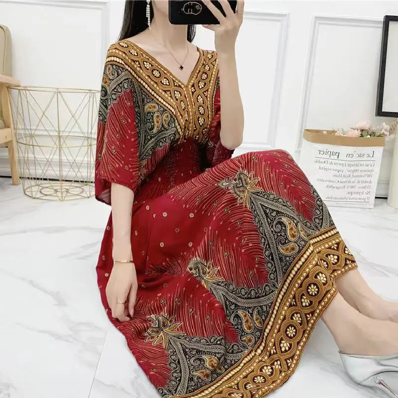 Robe Longue Bohème Imprimée