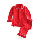 Ruffkids Velvet Baby Clothes Kids Pajamas Family Matching Pjs Loungewear Red Green Boys Girls Christmas Pyjamas Sets