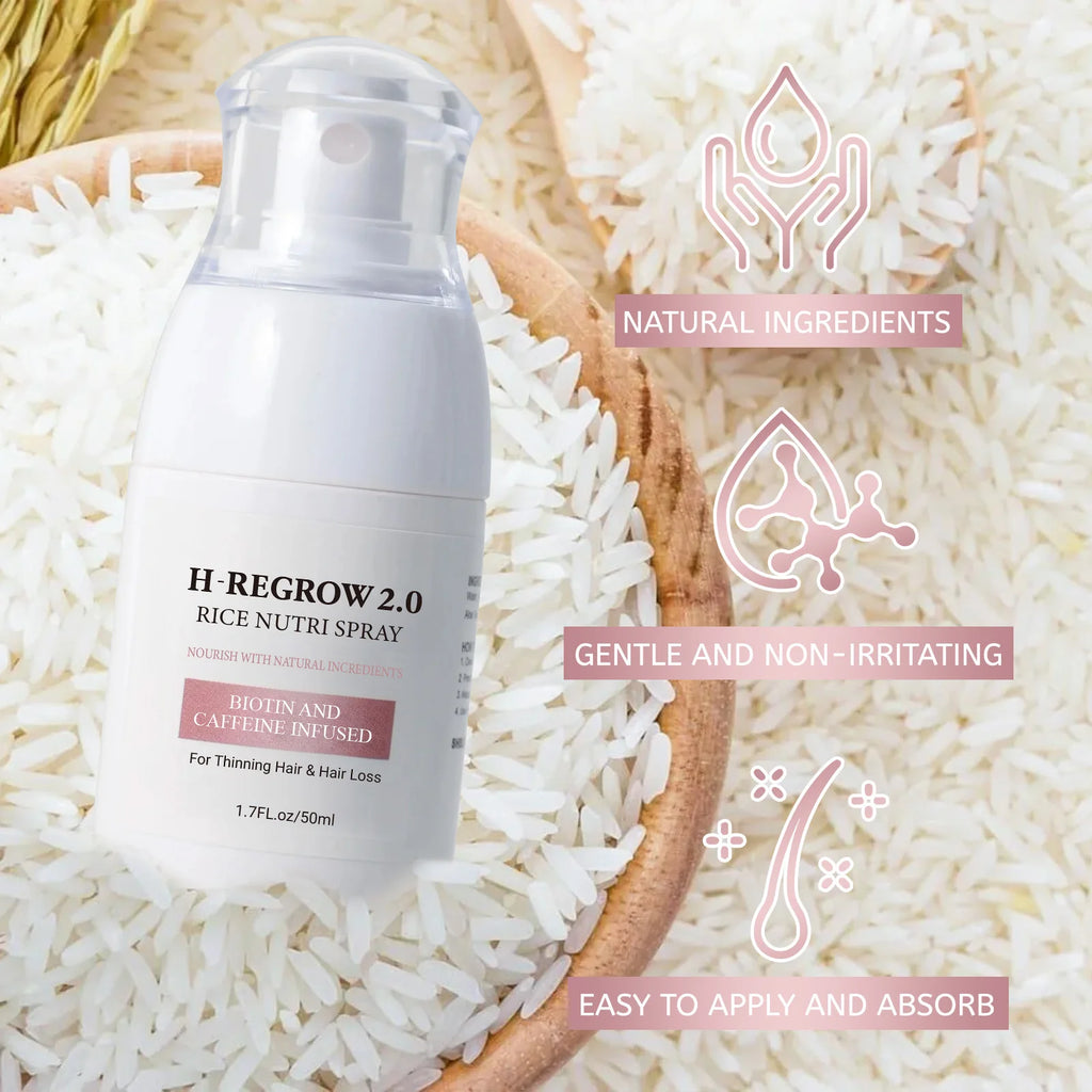 Hair Spray Rice Water Strong Hair Follicle Root Thick Loss Prevention Nourishing Soften Hair Helper Care Spray For Thinning Hair
