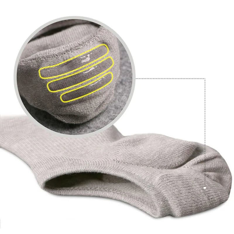 3 Pairs/Lot Plus Size EU47,48 Mens Low Cut Cotton Invisible Socks Silicone Non-slip Summer Autumn Comfort Black White Boat Socks