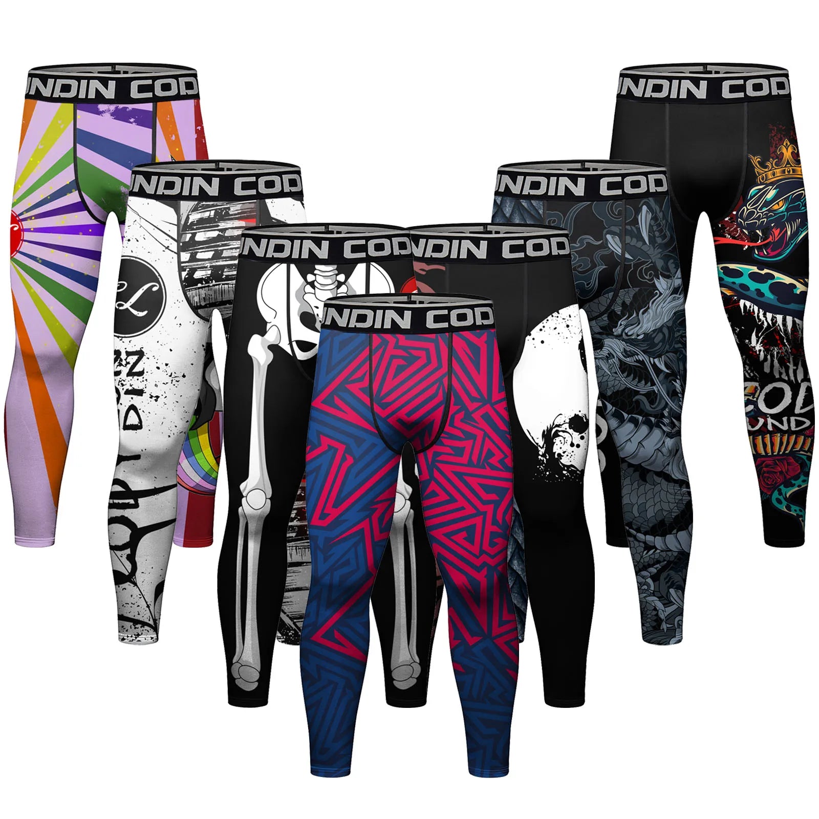 Legging Compression MMA Homme – BJJ Kickboxing Fitness Impression 3D