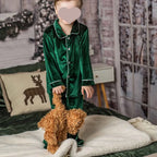 Ruffkids Velvet Baby Clothes Kids Pajamas Family Matching Pjs Loungewear Red Green Boys Girls Christmas Pyjamas Sets