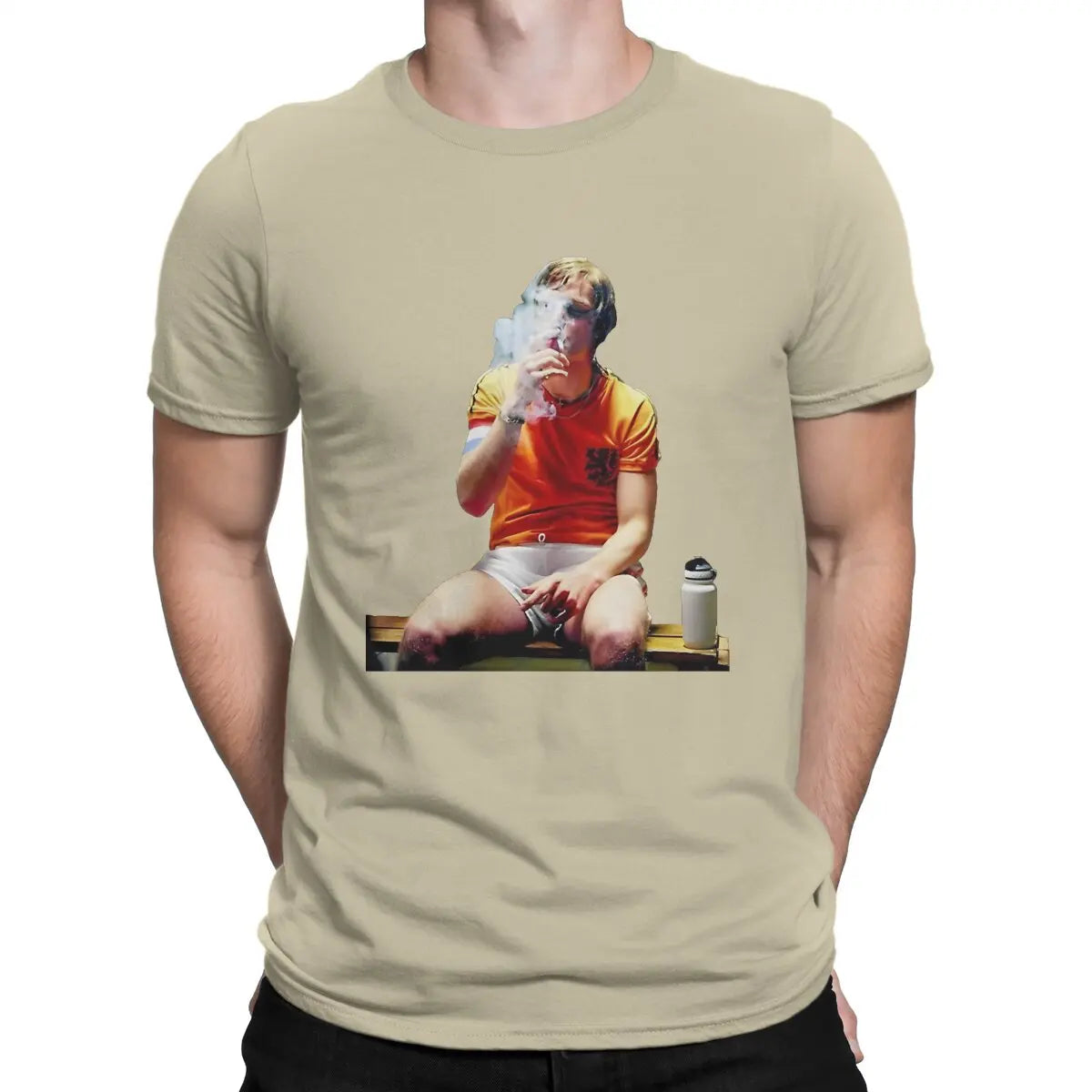 Handsome T Shirts for Men Pure Cotton Awesome T-Shirt O Neck Johan Cruyff Tees Short Sleeve Tops Gift Idea