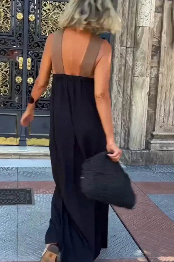 Summer Fashion Dresses For Women Sleeveless Solid Color Square-neck Casual Simple Elegant Suspender Loose Long Dresses 2025 New