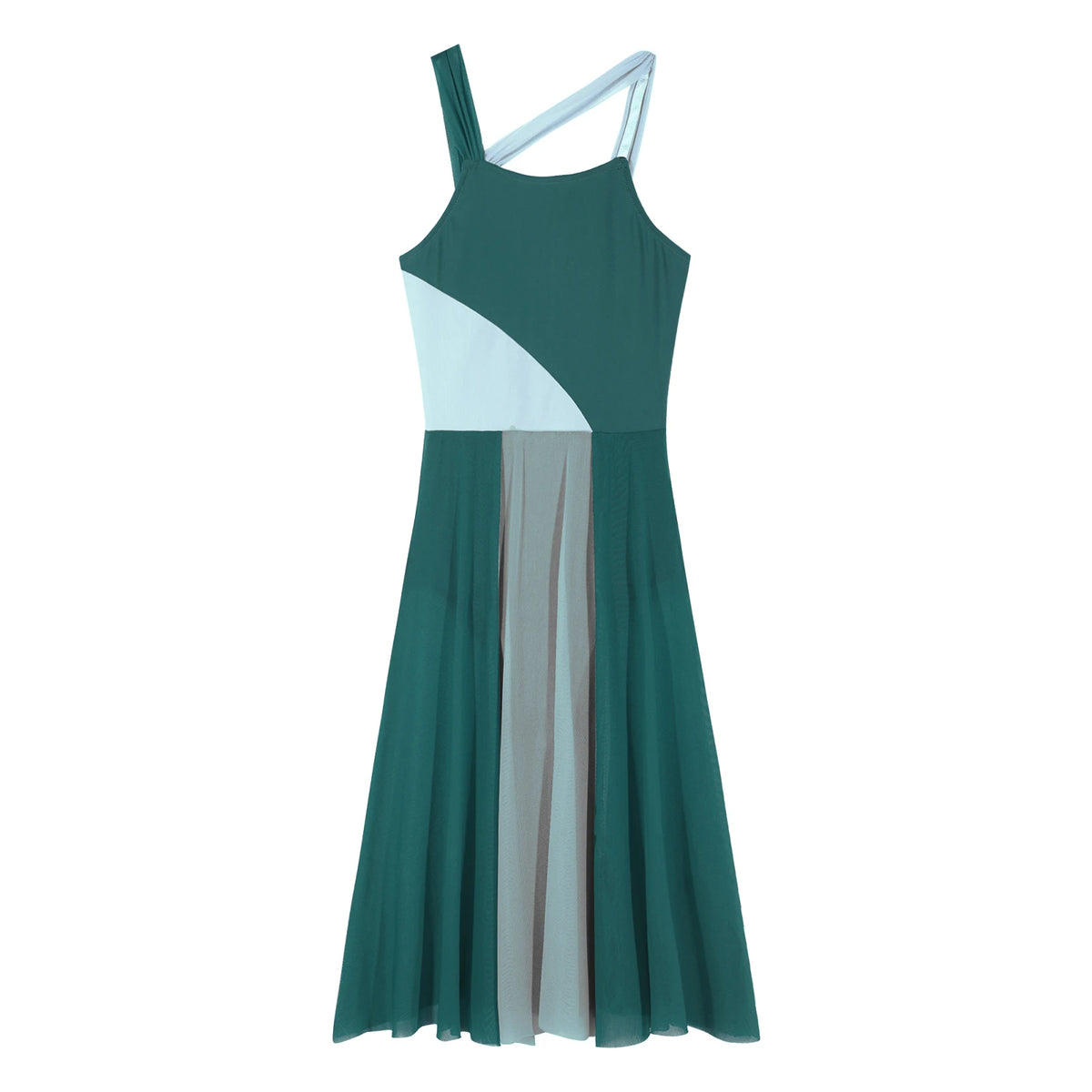 Women Ballet Dance Dress Adult Modern Contemporary Lyrical Dance Costumes Sleeveless Color Block Gymnastics Leotard Dancewear