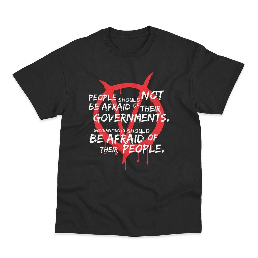 V for Vendetta Quote T-Shirt for Men Classic Dystopian Movie Graphic Tee Retro Streetwear Short Sleeve Casual Summer Top
