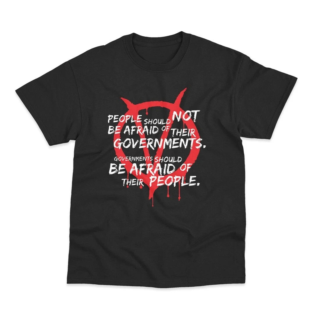 V for Vendetta Quote T-Shirt for Men Classic Dystopian Movie Graphic Tee Retro Streetwear Short Sleeve Casual Summer Top