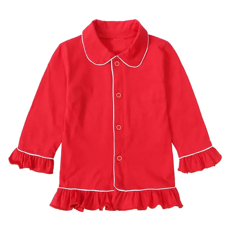 Ruffkids Velvet Baby Clothes Kids Pajamas Family Matching Pjs Loungewear Red Green Boys Girls Christmas Pyjamas Sets