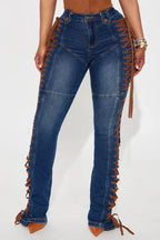 Jean femme taille haute – Coupe droite