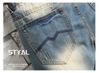Jean homme déchiré bleu vintage – Streetwear délavé