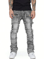 Jean homme évasé avec patch – Workwear streetwear
