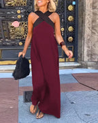 Summer Fashion Dresses For Women Sleeveless Solid Color Square-neck