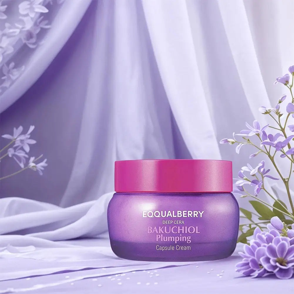 EQQUALBERRY Bakuchiol Plumping Serum with Ceramide & Peptides Facial Serum 30ml Firming and Plumping Capsule Face Cream Korean S