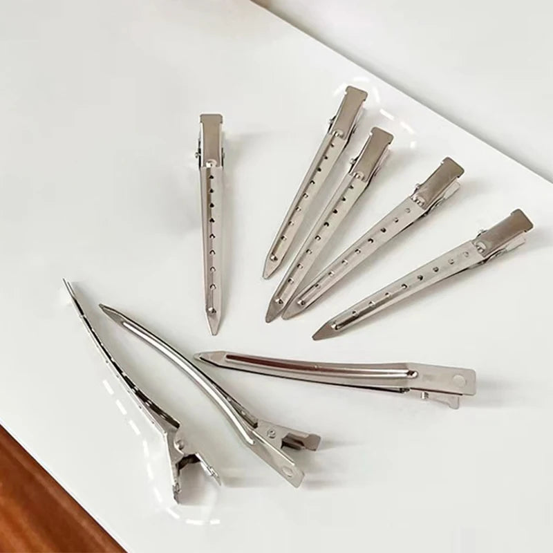 Hair Salon Hair Clips Metal Duckbill Crocodile Curling Hair Styling Clips Barber Shop Hair Positioning Clips Women Hair Clips