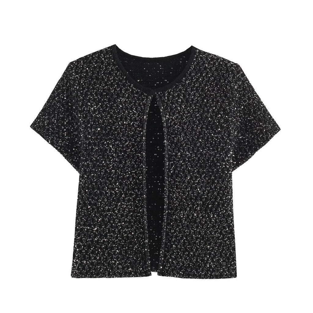 Women's Clothing 2025 New Style European And American Fashion Simple Pearl Decoration Knitted Top Knitted Vest