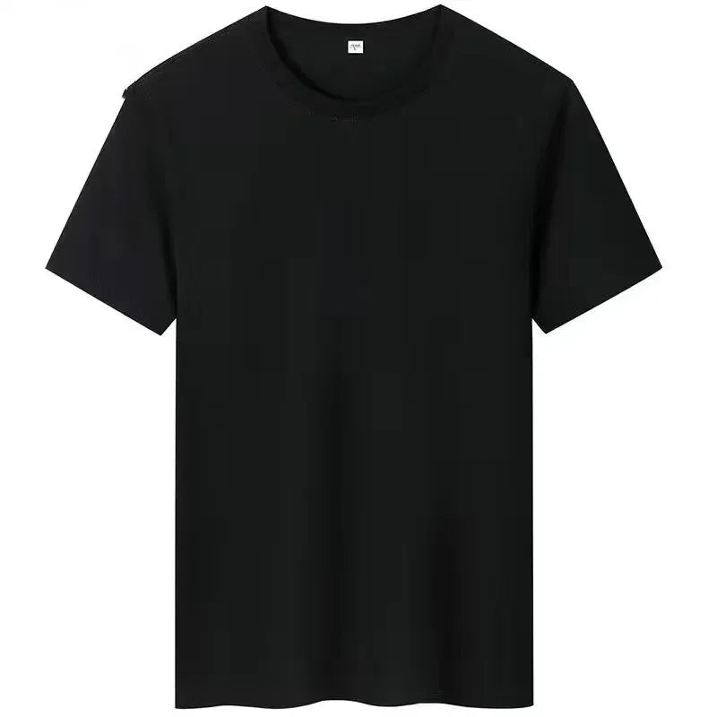 100% cotton Solid Tshirts Mens Short Sleeve Fashion Brand Trend White Black Clothing Tees Woman Customized Products Summer