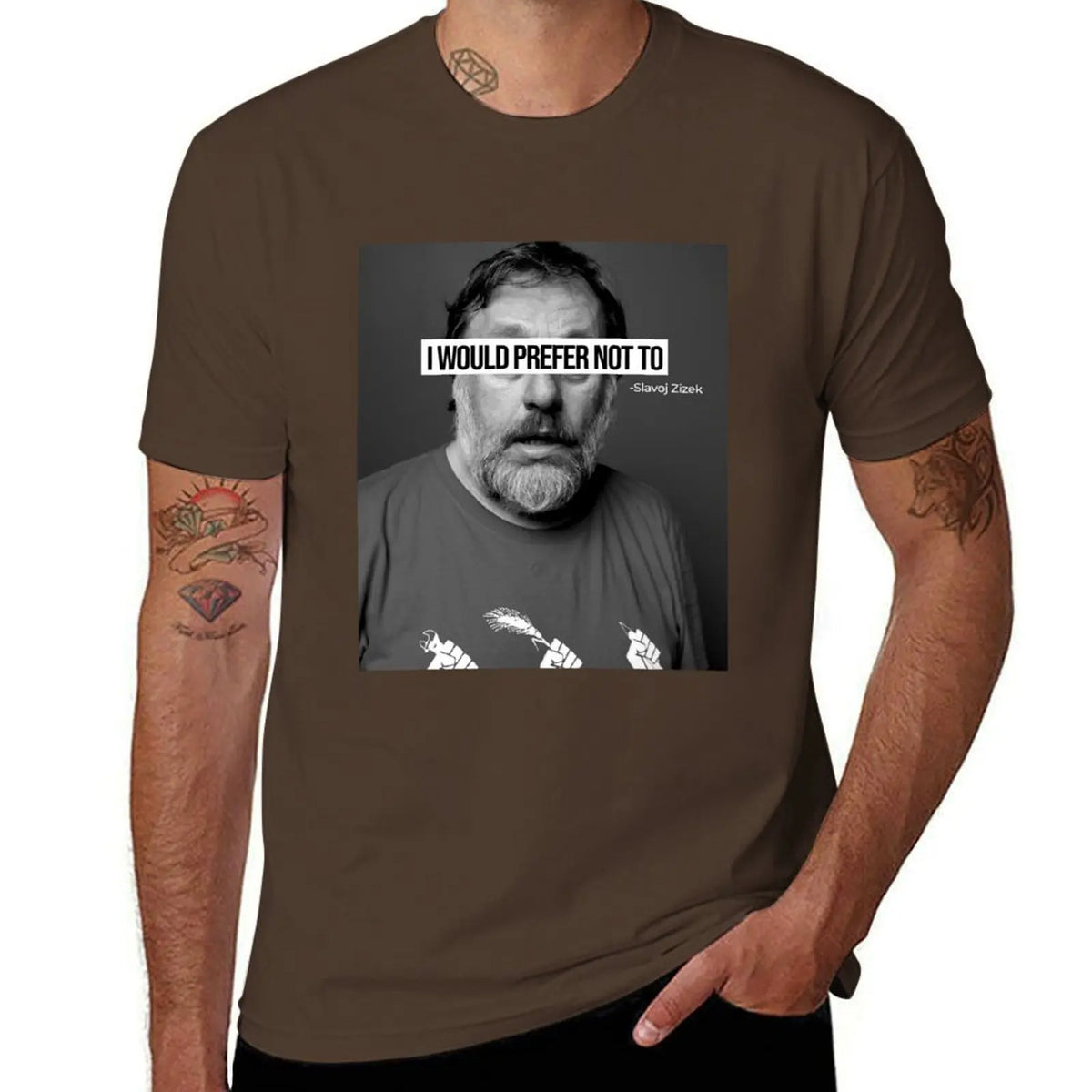 T-shirt Slavoj Žižek « I Would Prefer Not To » – Streetwear graphique