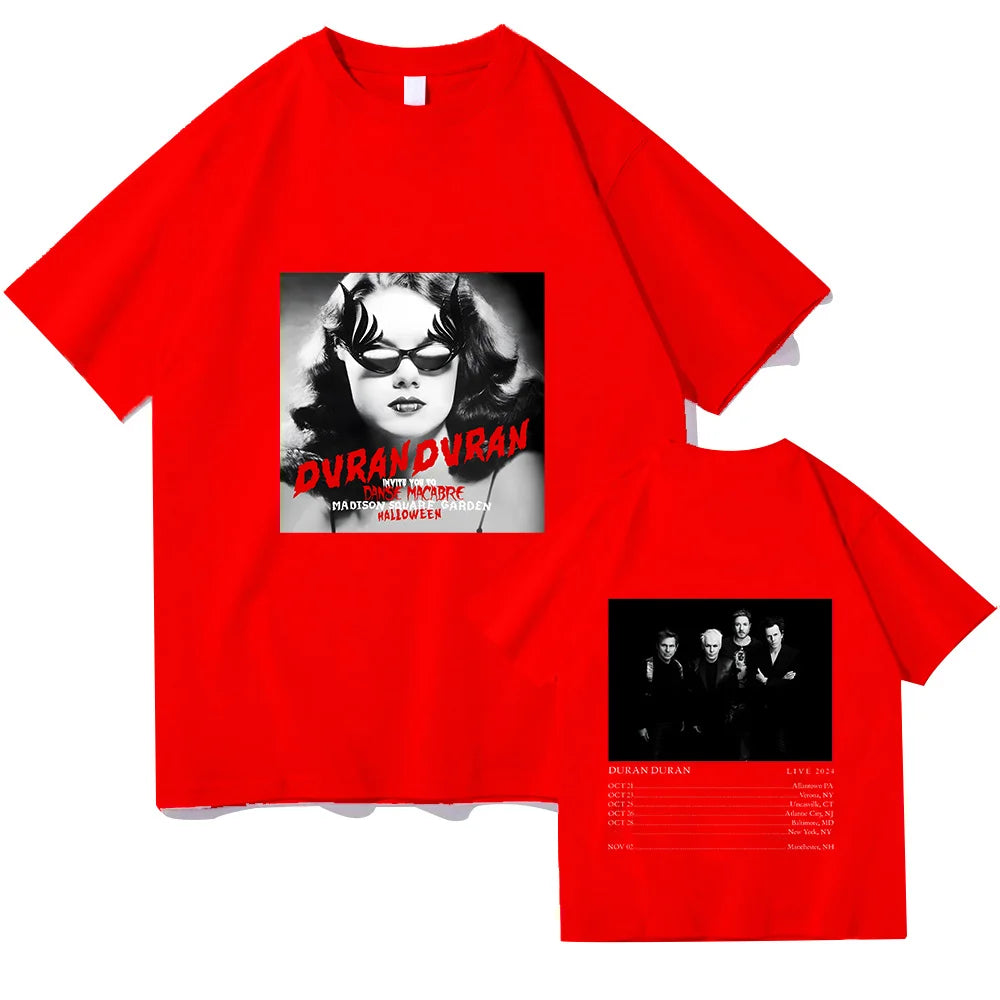 Fashion Vintage Men's Women T-shirt Duran Duran 2024 Concert Tour Tee-shirt Large High Quality Cotton Tshirt O-neck Unisex Tops