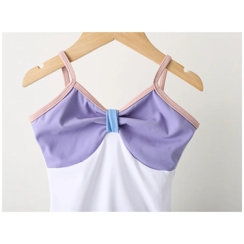 Enfant Ballet Tights Dance Suspenders Contrasting Color Vests Training Clothes Enfants Ballets Professional Gymnastics Clothes