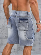 Short en denim homme bleu – Coupe droite streetwear