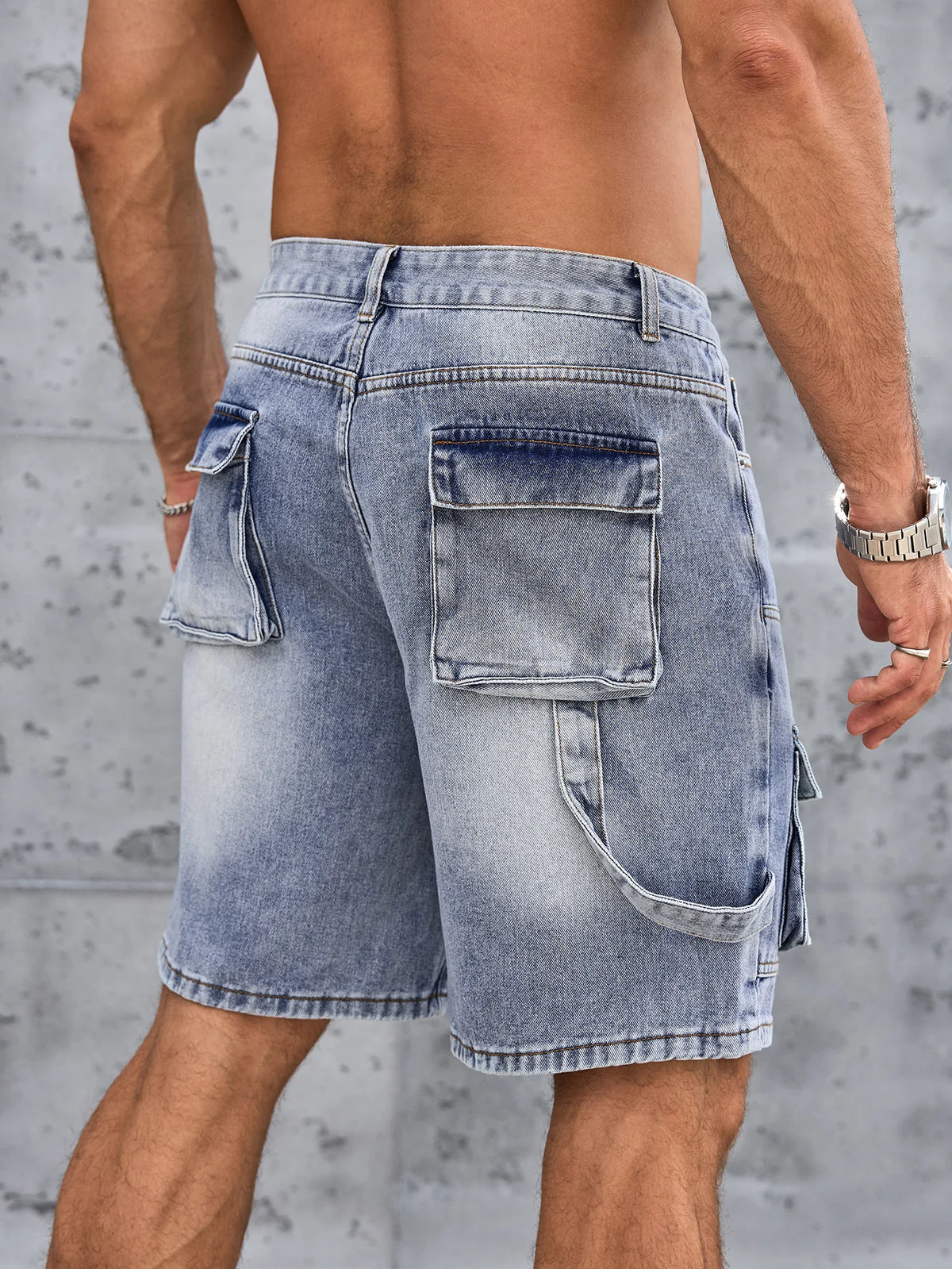 Short en denim homme bleu – Coupe droite streetwear