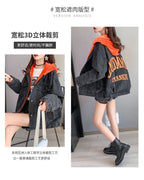 Plus Velvet Thickening 2022 Winter Denim Jacket Women's Hooded Embroidery Loose Warm Cotton Clothes Cotton Clothes Ins Tide W228
