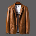 Veste Cuir PU Homme – Casual Chaud Slim Printemps Automne Jusqu’à 5XL