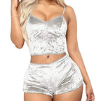 Women's Velvet Polyester Comfortable V-neck Underwear