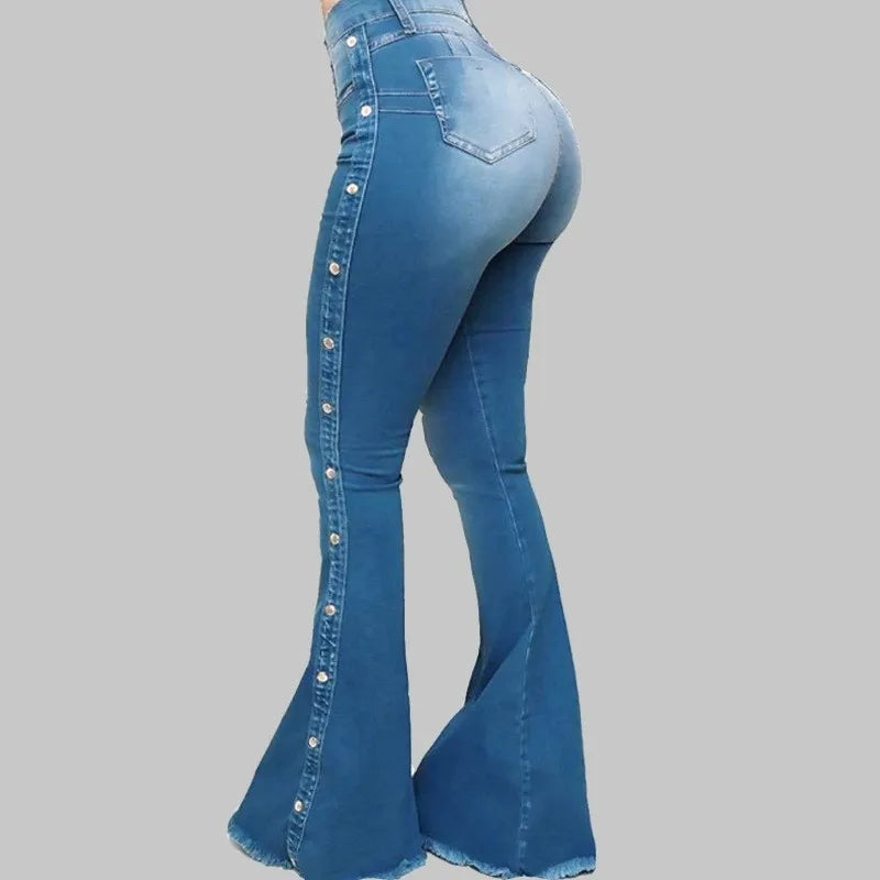 Women's Clothing New Jeans European American 2025 new popular high waisted elastic floor speaker jeans women long pants Jeans