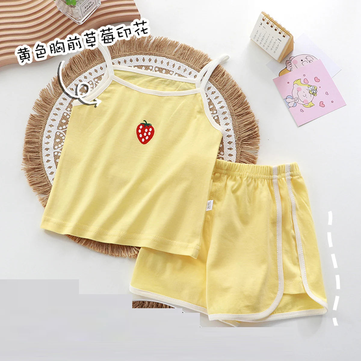 Summer toddler kids girls' clothes baby outfits sets camisole T-shirt top+shorts sports suit for children  girls' clothing sets