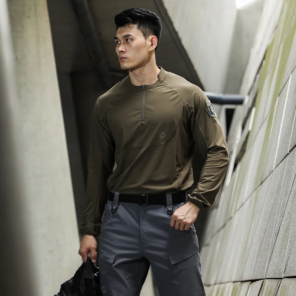T-Shirt Manches Longues Anti-UV Homme UPF100+ – Sport Randonnée Emersongear