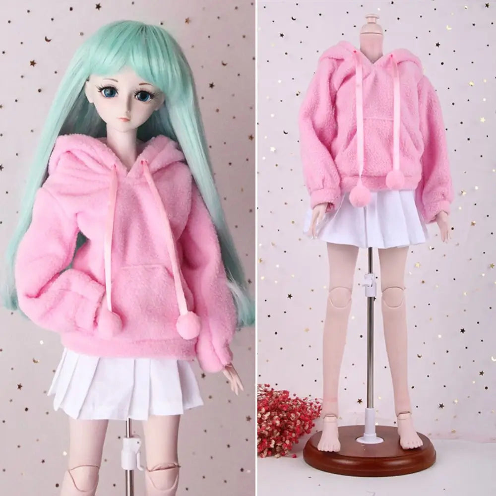 Fashion Doll Plush Hoodies Casual Wears DIY Accessories Cartoon Tops Handmake for 1/3 1/4 1/6 BJD Doll For 30/45/60cm Doll