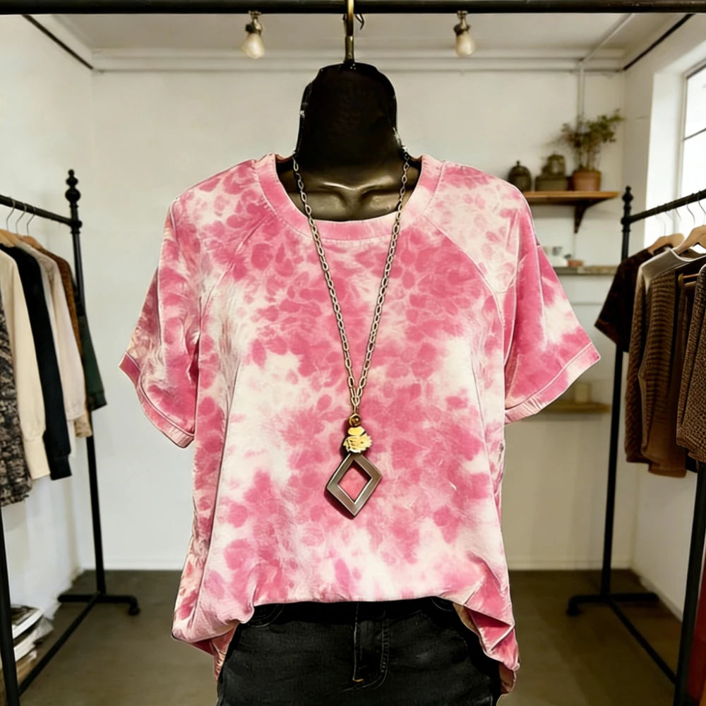 T-shirt femme imprimé dégradé – Streetwear coupe ample