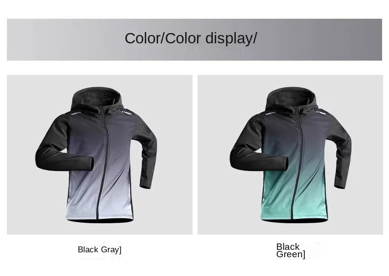 Men's Fall Quick-Dry Running Jacket Sporty Windbreaker Gym Top Professional Morning Run Training Sweatshirt with Fleece Lining a