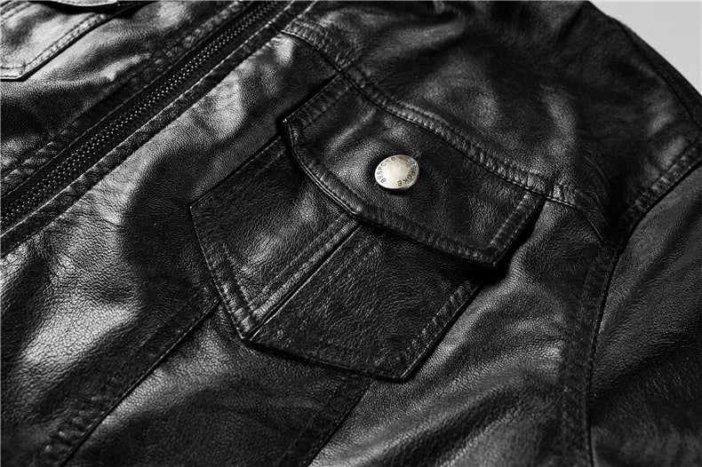 Veste Moto Femme Cuir PU – Capuche Amovible Slim Noir Streetwear