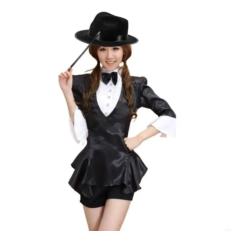 Nonwoven Fedora Hat for Female Male Stage Performances Gentleman Hat Theme Party Hat Masquerades Dress Up Hat