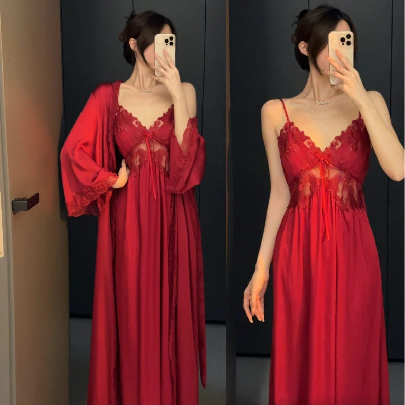 Tenue de nuit femme satinée – Nuisette ou ensemble robe