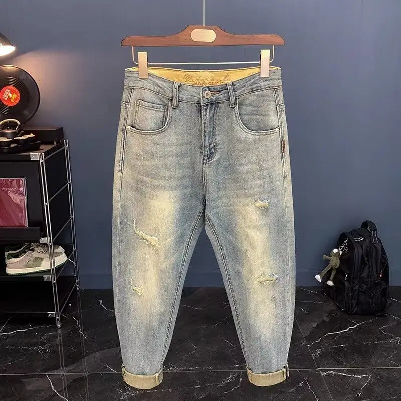 Jean déchiré homme Y2K – Coupe slim délavée