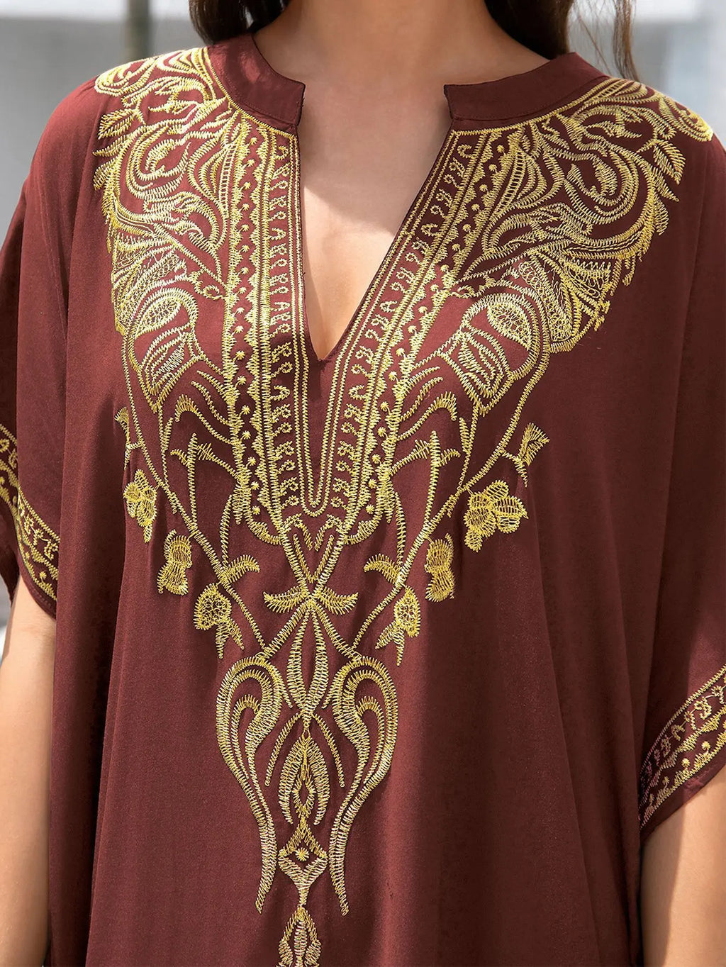 Boho Dress Women's Fashion Cotton Embroidered Beach Sun Protection Dresses For Women Loose Robe Bikini Swimsuit Outer Blouse