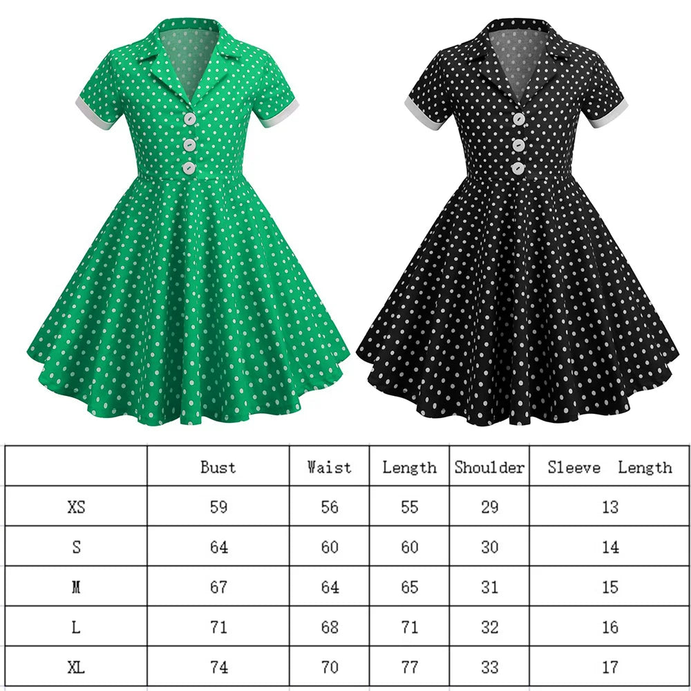 Vintage Dot Dress for Kids Girl Cosplay Party Princess Summer Prom Dress School Performance Clothing Full Pringting Children Dre