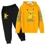 New Children's Sports Outfit Set-Hooded Jacket+long Pants with Cartoon Patterns Casual Loose Fit Suitable Boys Girls Aged3to13