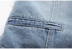 Gilet en jean femme – Col V et fermeture boutonnée